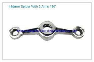 160mm Stainless Steel Glass Spider with 2 Arms 180° ; Glass Fitting Hardware, Point-Fixed Curtain Wall Hardware with High Quality and Best Price - Image 1