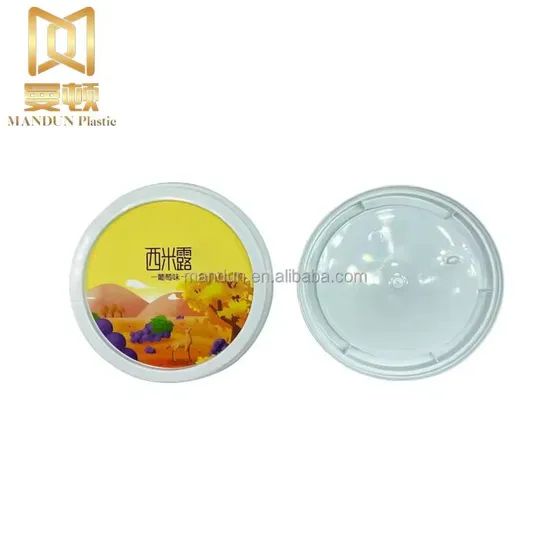 Mandun Frozen Yogurt Ice Cream Containers Sweet Food Disposable Cup Containers with Lids PP Iml Plastic Packing Food Customized - Image 2