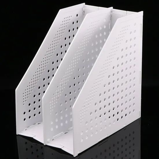 Retractable File Holder Foldable File Storage Organizer Rack Bookshelf Magazine Book Organizer - Image 1