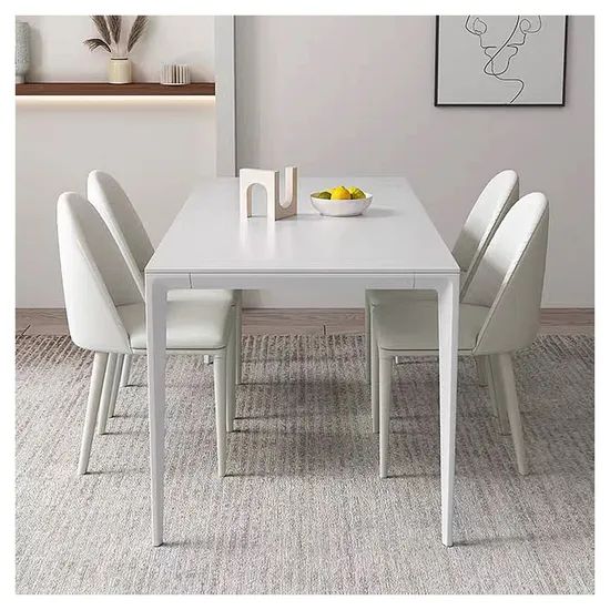 Marble Dining Table with Chairs Kitchen Room Furniture Set Dining Table Set - Image 5