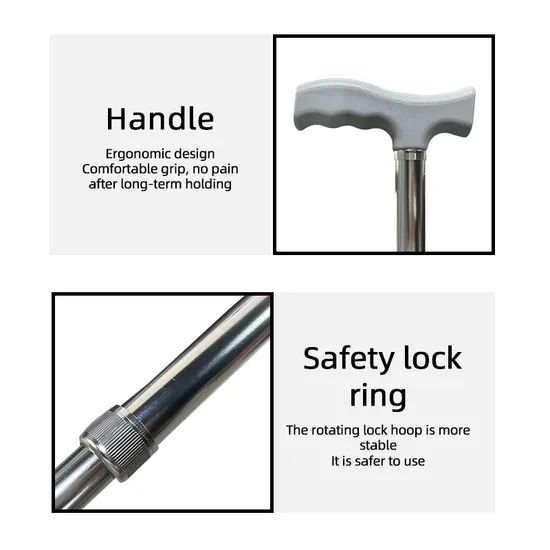 Height Adjustable Medical Walking Stick Walking Crutches - Image 3