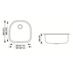 Stainless Steel 304 Single Basin Machine Pressed Sink for Kitchen - Image 3