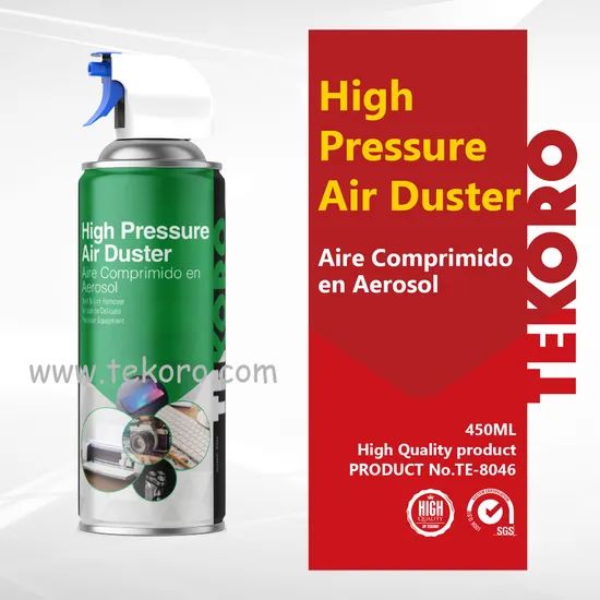 Compressed Air Duster Trademark TEKORO Package 12PCS/CTN Model NO. TE-8046 Volume 450ml, 550ml Validity Three Years Origin Guangdong, - Image 1