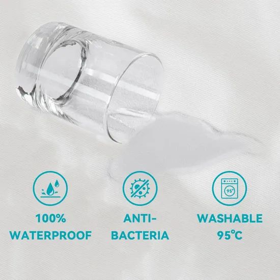 Smooth Top Mattress Protector Waterproof Breathable Deep Pocket Mattress Cover Polyester - Image 6