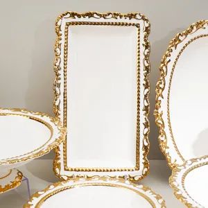 Premium Quality European Gold Ceramic Dinnerware Set 10 Inch Footed Flat Plate - Image 3