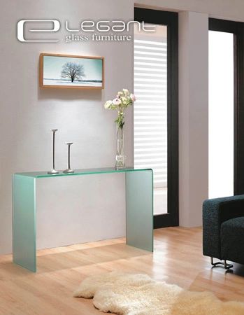 Sandblasting Bent Glass Console Table - Image 1