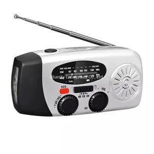 Outdoor Emergency Weather Sos Alert Radio Solar Panel Hand Crank Radio LED - Image 3