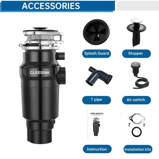 Food Waste Grinder Garbage Disposal Unit Voltage 220V Capacity 1000mL Input Power 390W Horse Power 1/2HP Feature - Image 3