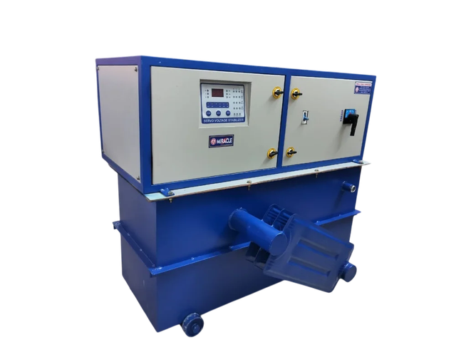 Automatic Oil Cooled Servo Stabilizer Type Automatic Input Voltage 290V Brand Miracle Power Load capacity 100 KVA Cooling Type Oil - Image 1