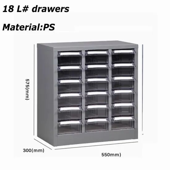 18 Drawers Plastic Box Cabinet for Components Tool Storage Drawer Cabinet - Image 1