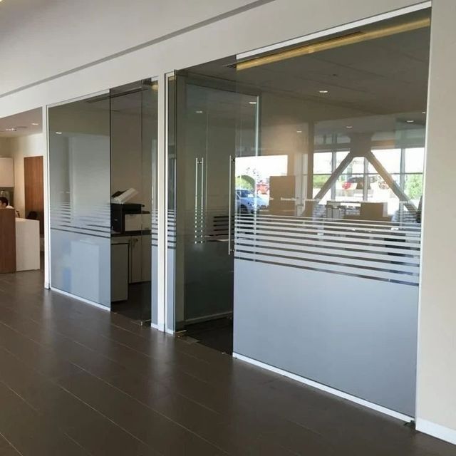Full Height Aluminium And Glass Office Partition (Anodized) Color Grey Surface Finish Anodized Door Provision With Door Partition Type Full - Image 2