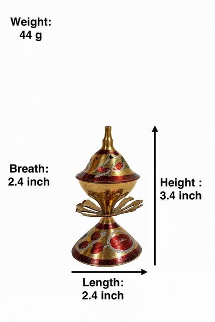 Brass Handmade  Surmaidani Size Small Weight 44 G Width 2.4 Inches Height 3.4 Inches Length 2.4 Inches Theme - Image 2