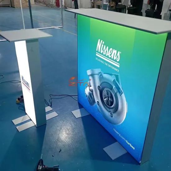 Custom Trade Show Counter Portable Backlit Exhibition Counter Promotion Reception Table - Image 1