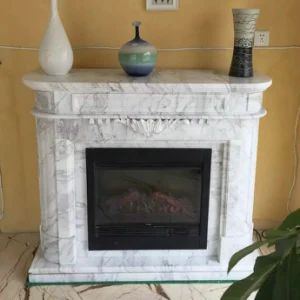 Modern Style Volakas White Marble Stone Fireplaces - Image 1