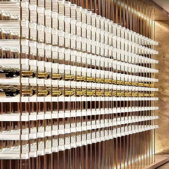 Royal Metal Gold-Lit Stackable Wine Rack with Llluminated Display Suitable for Family Wall Racks - Image 4