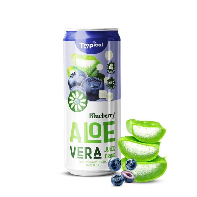 250ml canned Aloe vera juice with pulp OEM supplier in Vietnam - Image 1