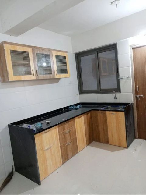 L Shaped Modular Kitchen Material PVC Appearance Modern Finish Type Polished Layout Shape L-shaped Kitchen Design - Image 1