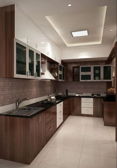 Modern Kitchen Interior Design Material HDHMR Appearance Modern Mount Type Wall Mount Product Type Standard Kitchen Design L - - Image 3