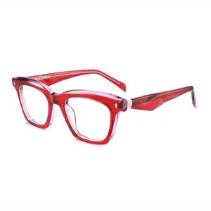 Retro Style Square Fashionable Glasses Acetate Optical Eyewear Frame - Image 5