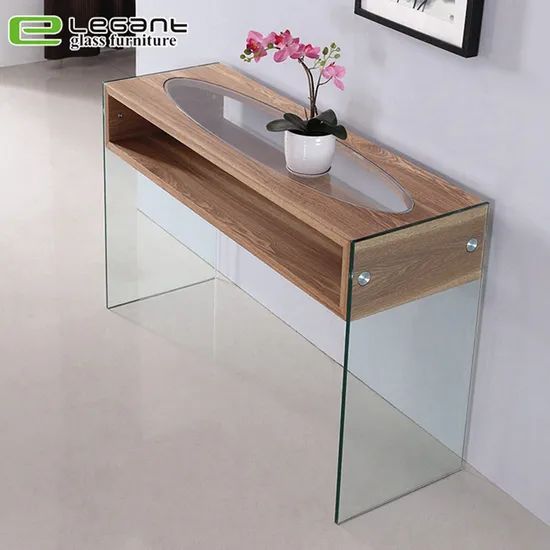 Sandblasting Bent Glass Console Table - Image 5
