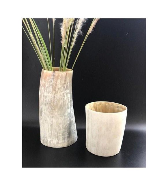Classic design handicraft buffalo horn flower vase living room side table decoration use wholesale manufacture from India - Image 3