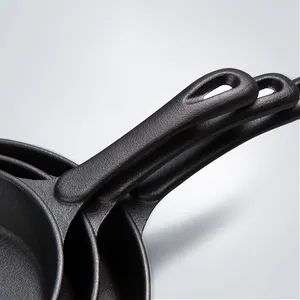 Cast Iron Fry Pan Set/Skillets/Cookware Set Shape Round Bottom Flat ...