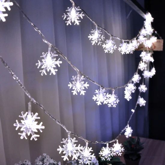 2023 Snowflake LED String Fairy Lights for Christmas Tree Decorations Home Hanging - Image 1