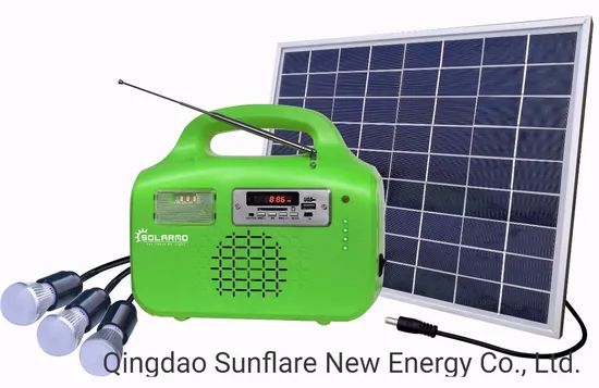 MP3/FM Radio/Supporting Fan 20W LED Solar Power Energy Home Lighting System - Image 5