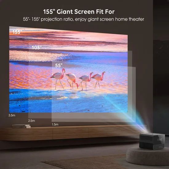 Cre Cr67 1200 ANSI Lumens Mini 4K LED Portable HD Video Projector - Image 4