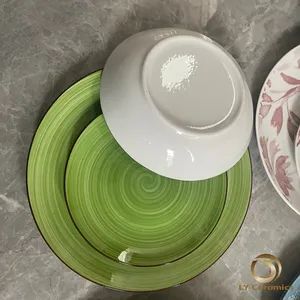 Multicolored Halo 18PCS Dinner Set Plate Stamp Decal Porcelainware Ceramic Kitchenware Tableware - Image 2