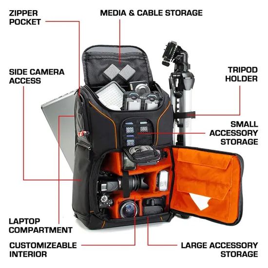 Premium Waterproof SLR Camera Backpack for Travel and Accessories - Image 5