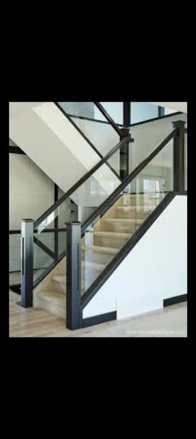 Stairs Modern Stair Glass Railing, For Home Material Glass Thickness 8 mm Position Stairs Usage/Application Home Glass Type Tempered - Image 4