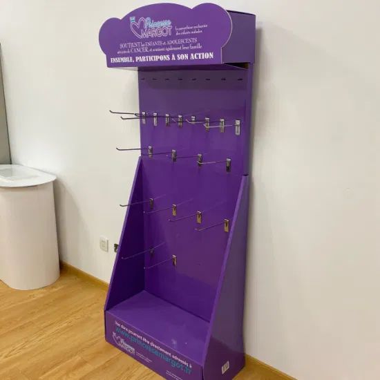 Add to Comparesharefloor Standing Paper Hanging Display Hooks Adjustable Rotary Clothes Rack Counter Display Stand for Trade Showing - Image 1