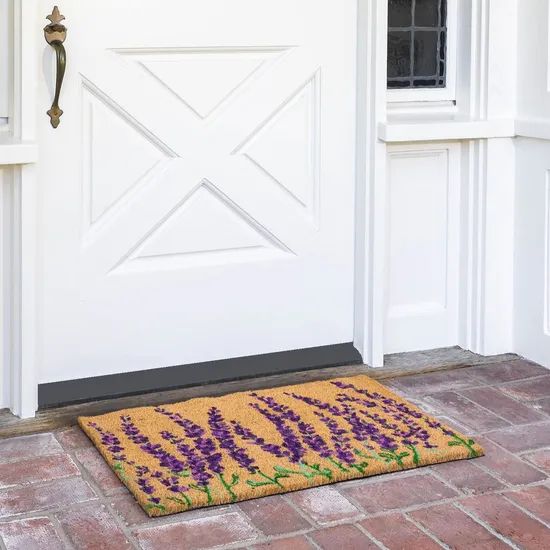 Garage Garden Flower Outdoor Welcome Entryway Front Door Spring Coir Door Mat - Image 2