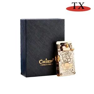 Metal Rocking Arm Vintage Leather Kerosene Lighter - Image 2