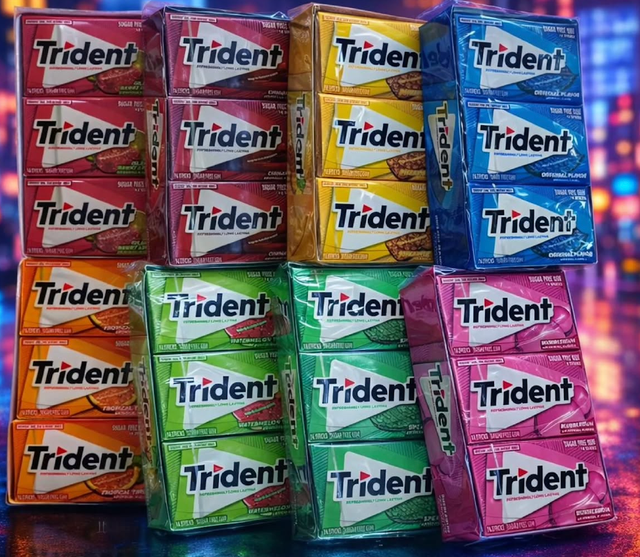 TRIDENT SUGAR-FREE CHEWING GUM 20 × 14-STICK PACKS SPEARMINT, MINT BLISS SUGARFREE TRIDENT ON SALE - Image 4