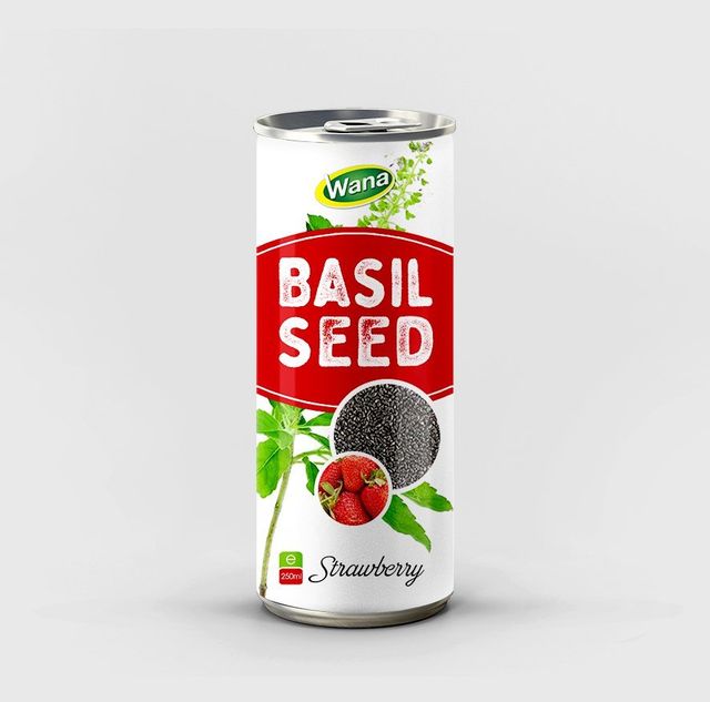 Vietnam Beverage Export Brands - Private Label Basil Seed Drink with Strawberry Flavor 250ml - Image 1