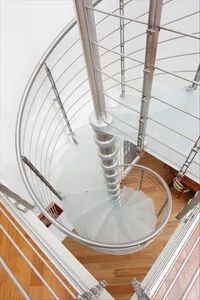 Custom Steel Structure Glass Spiral Stairs - Image 3
