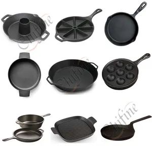 Custom Cast Cookware Frying Pans Material Iron OEM Available Standard ANSI Trademark CHIFINE Model NO. CFMD-221 HS Code - Image 2