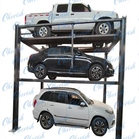 Four Post Triple Vehicle Car Storage Hydraulic Elevators SUV Parking ...