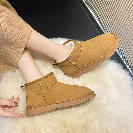 Shearling Short Warm Snow Boots Model NO. SS Origin China Season Winter Gender Female Element Bowknot Toe Style Round Material - Image 5