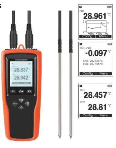 USB Two Channels High Accuracy Data Logger Thermometers Origin China Trademark Yuwen Display Digital Resolution 0.01℃ Usage - Image 3