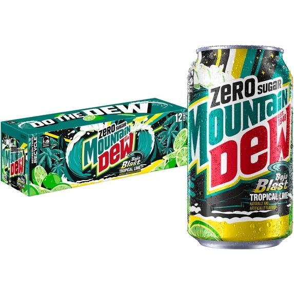 MOUNTAIN DEW BAJA BLAST ZERO SUGAR CN, 12OZ/12PKX2 - Image 1