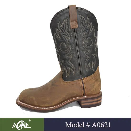 11" Western Boots Mens Cowboy Element Lace Origin China Gender Unisex Trademark Acme Model NO. A0621 Toe Style Round Material Leather - Image 2