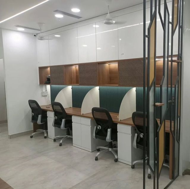 Modular Office Furniture Manufacturer Color White Shape Linear Durability Long-lasting Product Type Workstation Appearance Sleek - Image 2