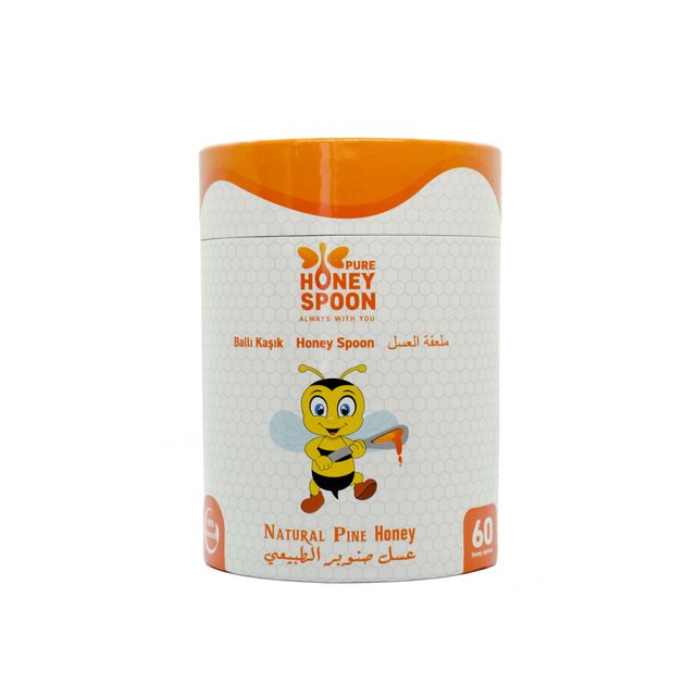7 Gr x 100 Pcs Pure Honey Spoon Pine Natural Honey %100 Natural 100 Pcs Honey Spoon Cartoon Box - Image 3