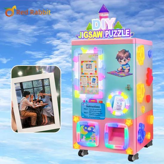 Red Rabbit LED Lighting Vending Jigsaw Puzzle Cutting Machine Compact Structure Exhibition Halls Jigsaw Puzzle Vending Machine - Image 1