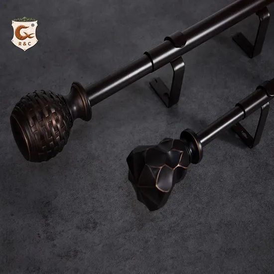 Manufacture Home Decorative 28mm Extendable Curtain Rods Set Color Black Origin China Trademark R&C Material Metal Type Curtain - Image 2