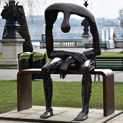 Park Public Art Sculptures Abstract Blog Image Sitting Man Statue - Image 2