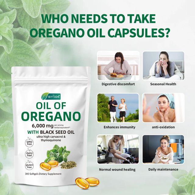 Organic oregano extract high potency herbal supplement black seed oil oregano soft gel capsules immune system digestive seasonal health dietary supplement - Image 10